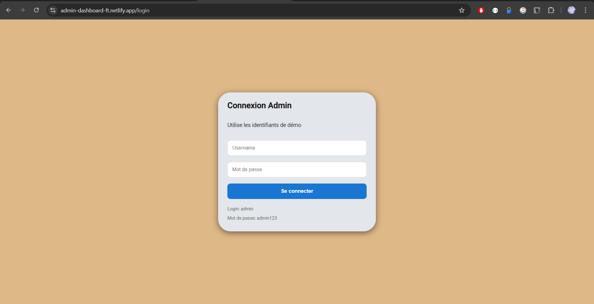 Aperçu du projet Angular Dashboard