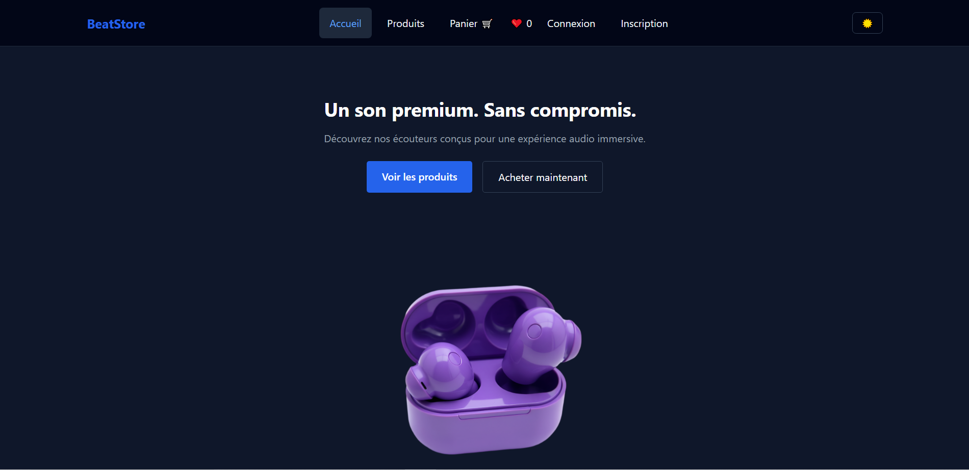 Aperçu du projet BeatStore