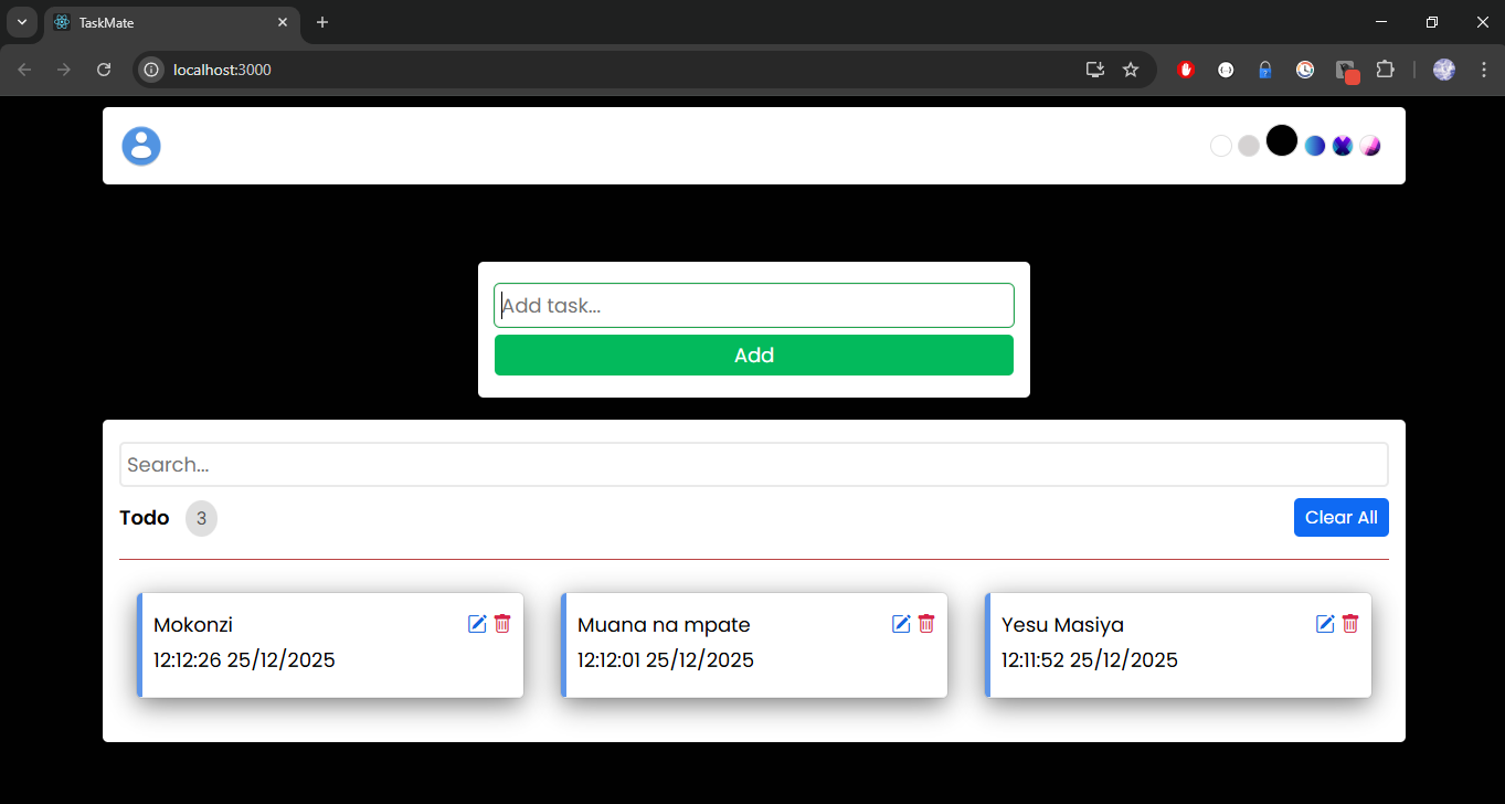 Aperçu du projet Task Manager